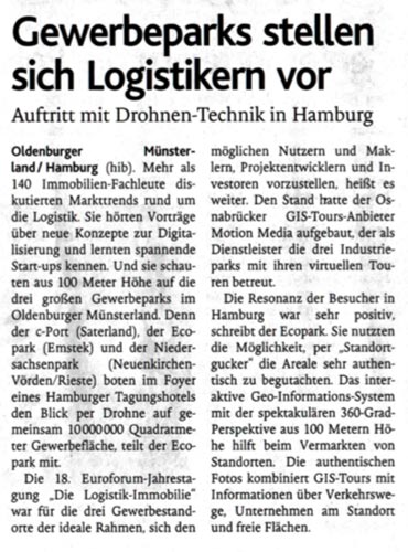 Artikel in der Oldenburgische Volkszeitung 02/2018